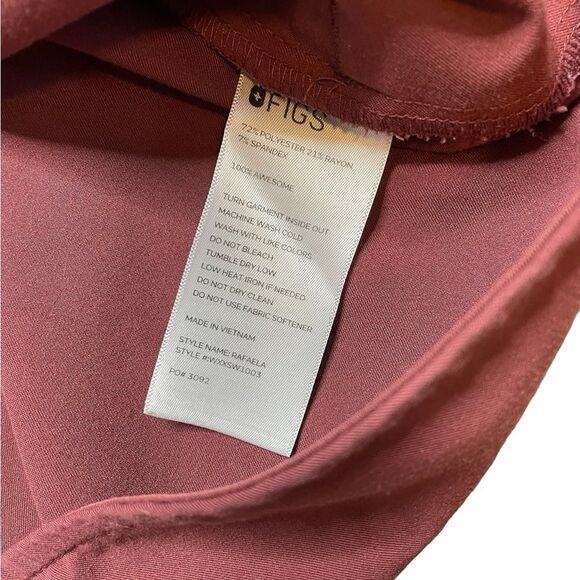 FIGS Dark Cherry Rafaela Scrub Top - Picture 7 of 8